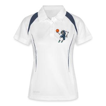 Skelette Basketball / Hooper - Frauen Polo atmungsaktiv - Weiß/Navy - Vorne