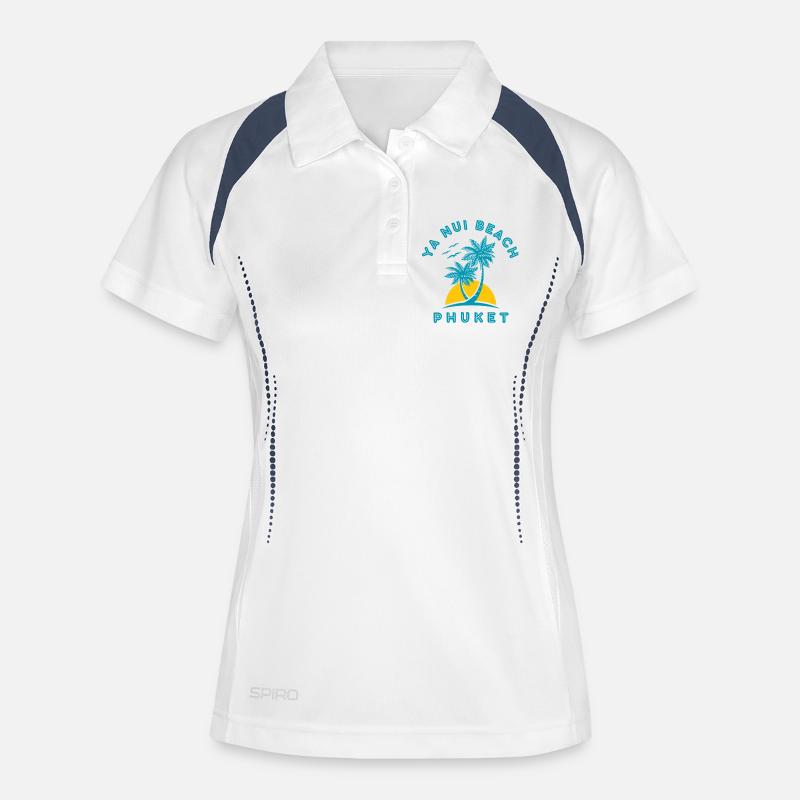 Phuket Beach Palm Sunset - Women's Polo breathable - white/navy