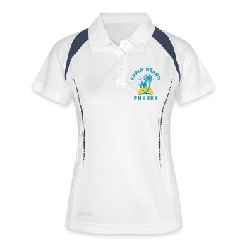 Surin Beach Phuket Palm Sunset - Women's Polo breathable - white/navy - Front