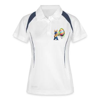 Graffiti bunny with Easter egg - Women's Polo breathable - white/navy - Front