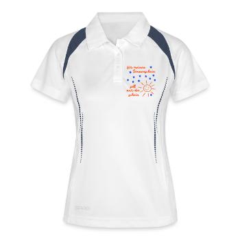 Sonnenschein  - Frauen Polo atmungsaktiv - Weiß/Navy - Vorne