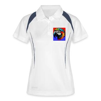 perroquet - Polo respirant Femme - blanc/marine - Devant
