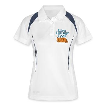 Salon salon en direct - Polo respirant Femme - blanc/marine - Devant