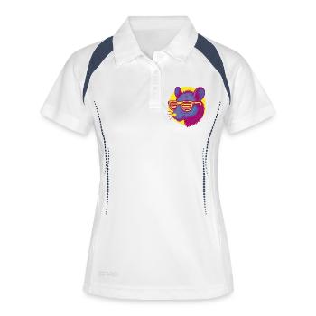 Rat with sunglasses - Women's Polo breathable - white/navy - Front