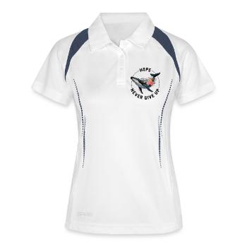 NE JAMAIS ABANDONNER • CHEMISE DE FAN - Polo respirant Femme - blanc/marine - Devant