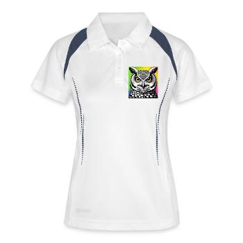 owl - Women's Polo breathable - white/navy - Front