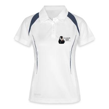 Guck mich nicht in diesem Ton an Pinguin - Frauen Polo atmungsaktiv - Weiß/Navy - Vorne