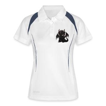 Black Dragon Chibi with Wings - Women's Polo breathable - white/navy - Front