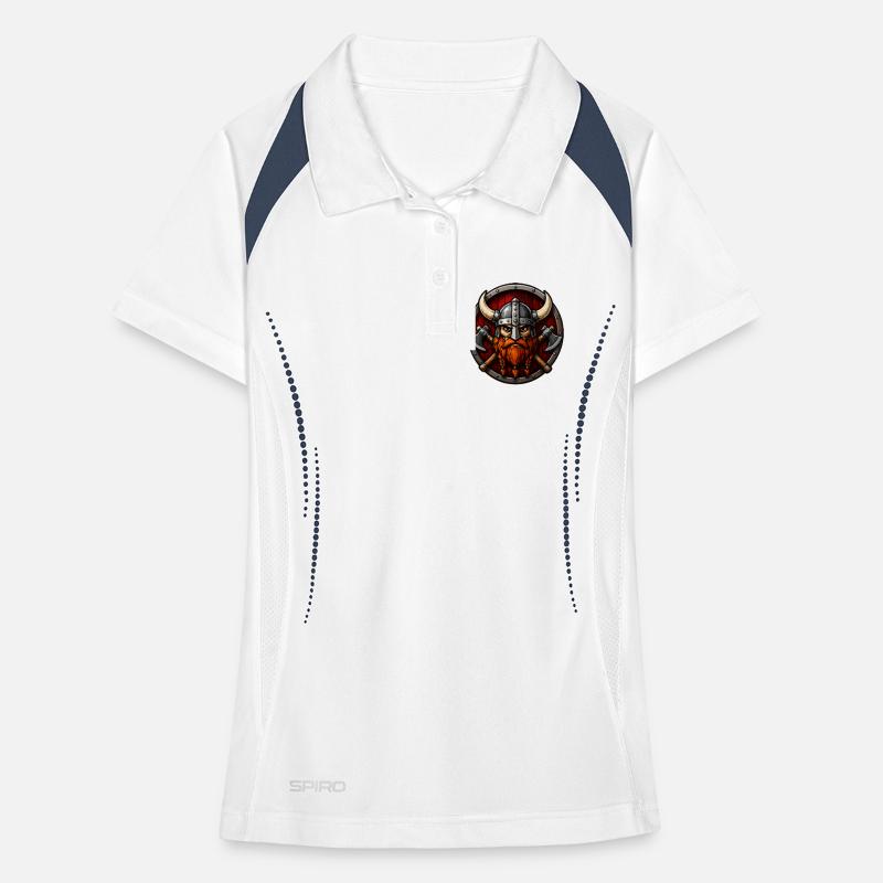 Viking Warrior with Axe Shield Women's Polo breathable