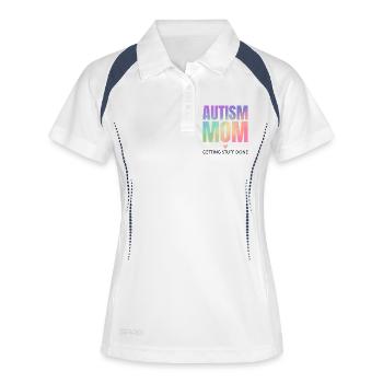 Autismus-Mama – Dinge erledigen - Frauen Polo atmungsaktiv - Weiß/Navy - Vorne