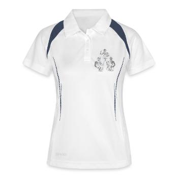 Groupe philosophe du rock classique - Polo respirant Femme - blanc/marine - Devant