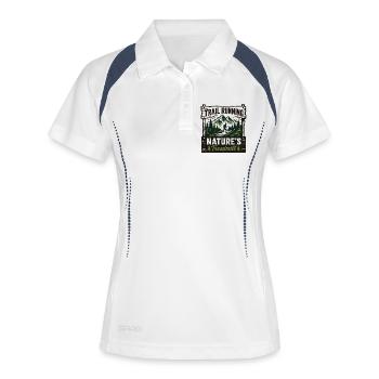 Panneau de la course sur sentier : Nature - Polo respirant Femme - blanc/marine - Devant