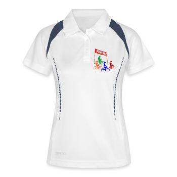 Arrivée Family Cycling - Polo respirant Femme - blanc/marine - Devant