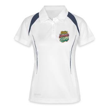 Heiße Sommerstimmungen - Frauen Polo atmungsaktiv - Weiß/Navy - Vorne