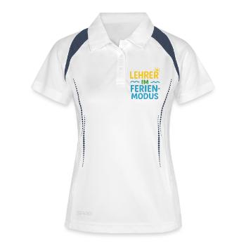 Lehrer im Ferienmodus - Frauen Polo atmungsaktiv - Weiß/Navy - Vorne