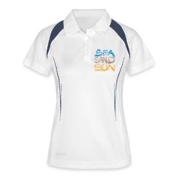 Soleil de Sable de Mer - Polo respirant Femme - blanc/marine - Devant