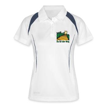 Da wo die Angst ist, da ist der Weg! - Frauen Polo atmungsaktiv - Weiß/Navy - Vorne