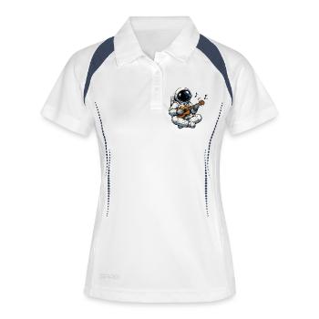 Jeu de guitare astronaute spatial - Polo respirant Femme - blanc/marine - Devant