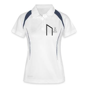 Uruz Rune Complete Black – Viking Futhark - Polo respirant Femme - blanc/marine - Devant