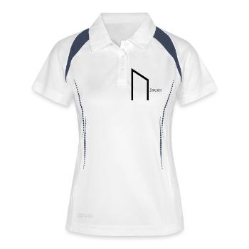 Rune Uruz avec Sens Noir – Viking Futhark - Polo respirant Femme - blanc/marine - Devant