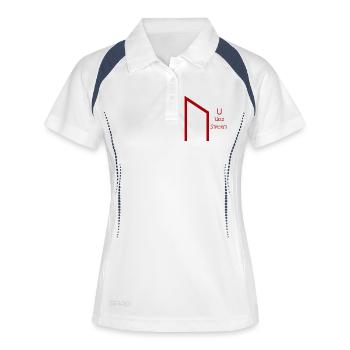 Uruz Rune Complete Red – Viking Futhark Norse - Polo respirant Femme - blanc/marine - Devant