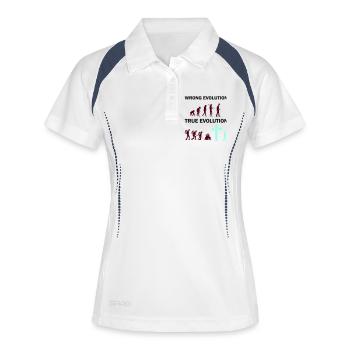 Évolution vers la Croix : la foi l’emporte - Polo respirant Femme - blanc/marine - Devant