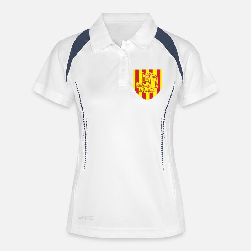 villefranche de conflent,pyrènèes orientales - Women's Polo breathable - white/navy