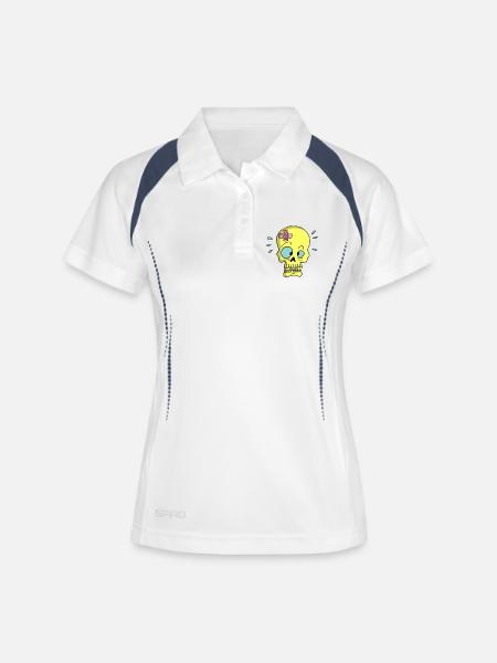 Skull and sticking plaster - Women's Polo breathable - white/navy