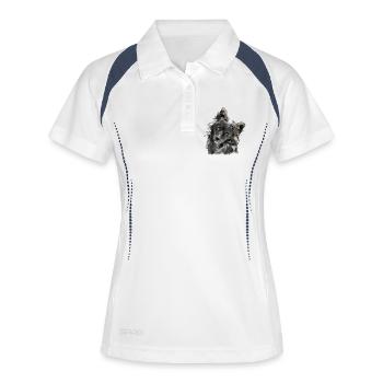 Berger australien - Polo respirant Femme - blanc/marine - Devant