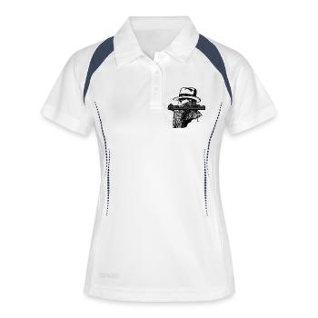 Geometrische Arabeske Lineart Mr Mafia - Frauen Polo atmungsaktiv - Weiß/Navy - Vorne