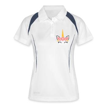Queen of Flowers: The Majestic Unicorn - Women's Polo breathable - white/navy - Front
