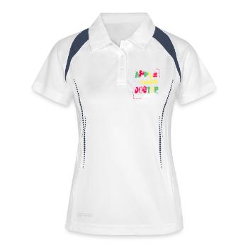 Une pomme par jour éloigne le médecin - Polo respirant Femme - blanc/marine - Devant