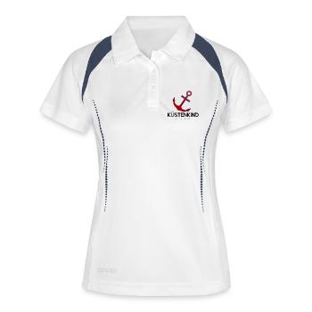KÜSTENKIND ANKER - Frauen Polo atmungsaktiv - Weiß/Navy - Vorne
