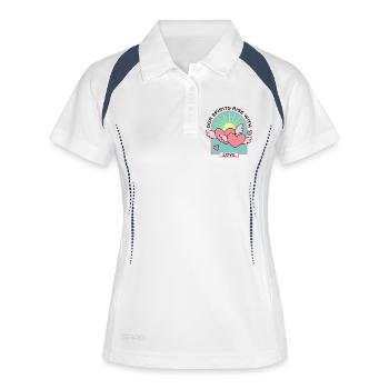 Nos esprits s’élèvent avec amour - Mignons cœurs d’amour - Polo respirant Femme - blanc/marine - Devant