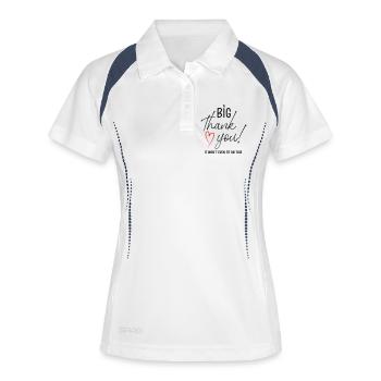 A BIG THANK YOU - Frauen Polo atmungsaktiv - Weiß/Navy - Vorne
