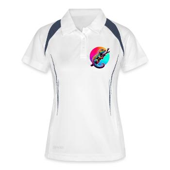 Gecko - Polo respirant Femme - blanc/marine - Devant
