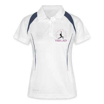 Fille de yoga - Polo respirant Femme - blanc/marine - Devant
