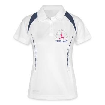 Fille de yoga - Polo respirant Femme - blanc/marine - Devant