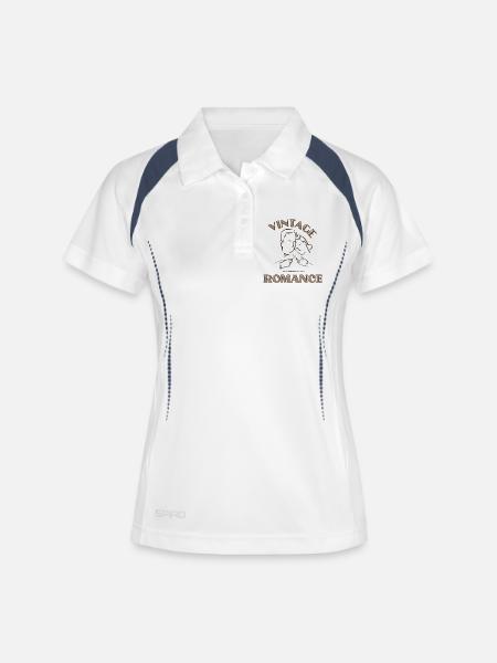 Vintage Kiss Line Art Romance - Women's Polo breathable - white/navy