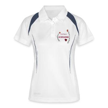 Inscription d’écoliers fiers - Polo respirant Femme - blanc/marine - Devant