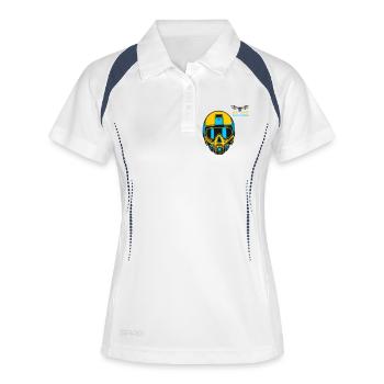 Drohnenpilot - Frauen Polo atmungsaktiv - Weiß/Navy - Vorne