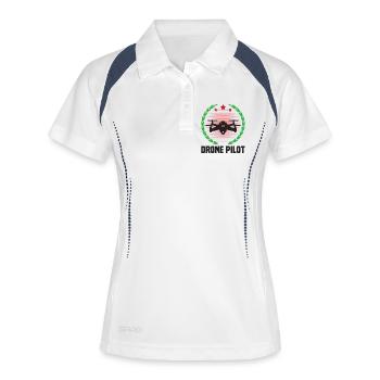 Pilote de drone - Polo respirant Femme - blanc/marine - Devant