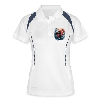 Betta Splendens, Kampffisch Aquarium, Bettafan - Frauen Polo atmungsaktiv - Weiß/Navy - Vorne