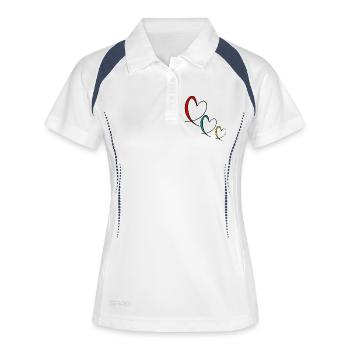BONNE FÊTE. MAMAN. FÊTE DES MÈRES - Polo respirant Femme - blanc/marine - Devant