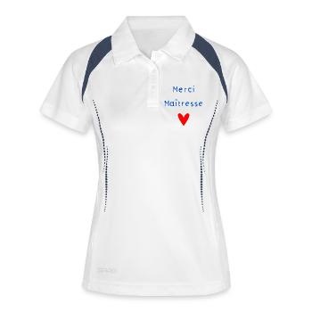 VIELEN DANK. GELIEBTE. DANKE HERRIN. GELIEBTE - Frauen Polo atmungsaktiv - Weiß/Navy - Vorne