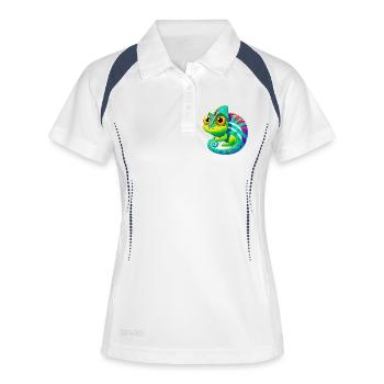 Caméléon - Polo respirant Femme - blanc/marine - Devant