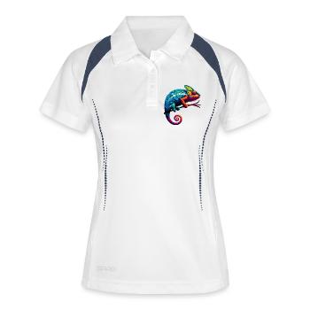 Caméléon - Polo respirant Femme - blanc/marine - Devant