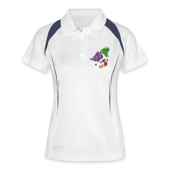 Fruits avec des insectes - Polo respirant Femme - blanc/marine - Devant