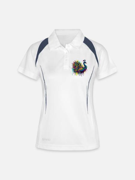Paon - Polo respirant Femme - blanc/marine
