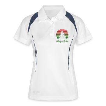 Merry X-mas - Frauen Polo atmungsaktiv - Weiß/Navy - Vorne